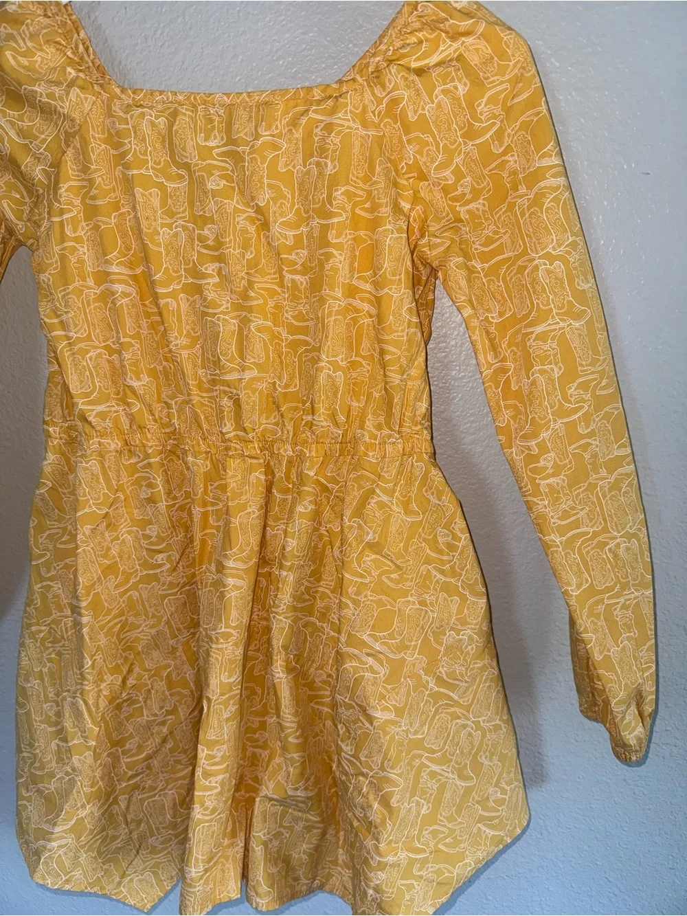 Wrangler Girls' Balloon Sleeve Boots yellow Dress size large